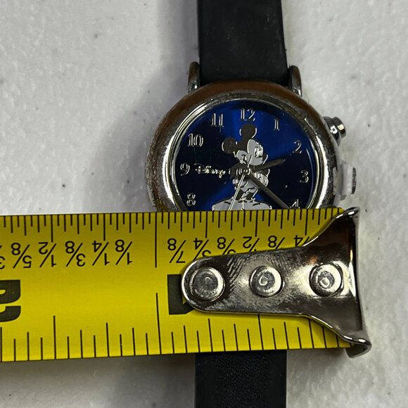 Disney Womens Mickey Mouse Musical Watch With Black Leather Strap - Picture 8 of 11